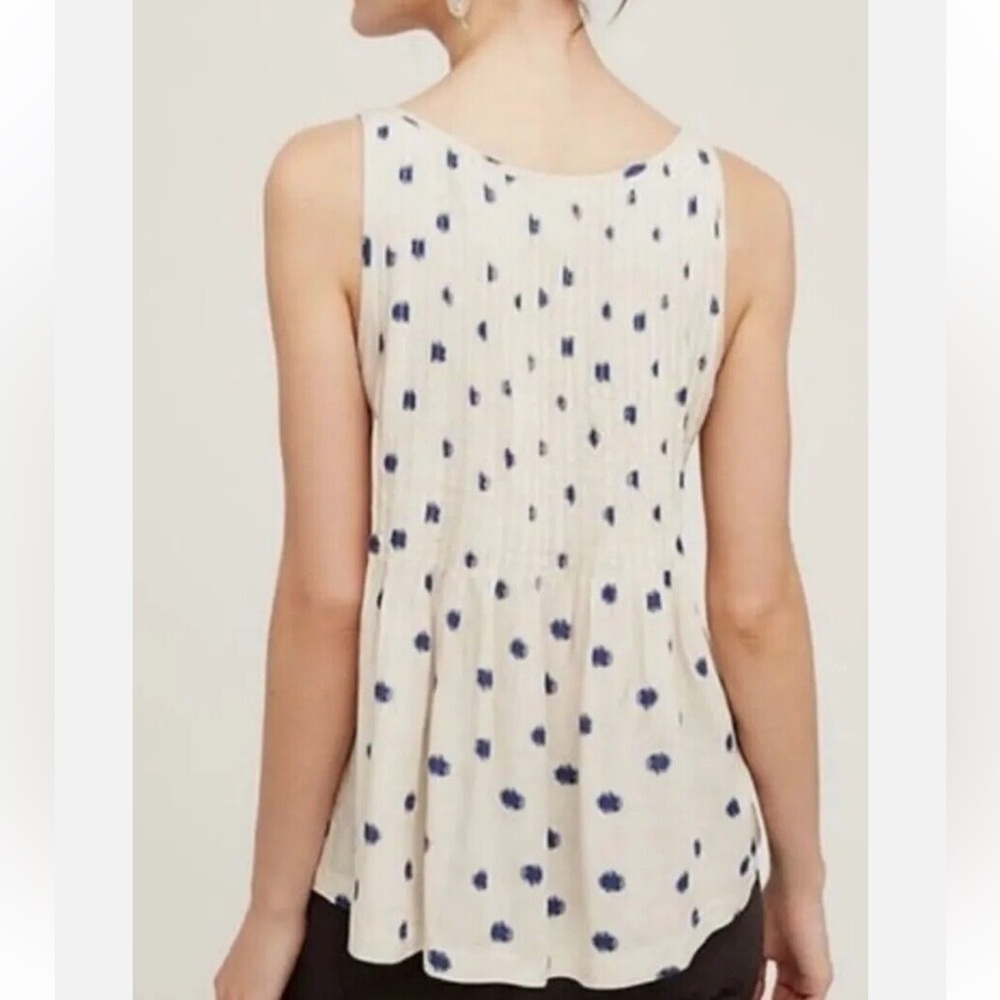 MAEVE Saona Polka Dot Button-Down Sleeveless Top - Picture 3 of 9